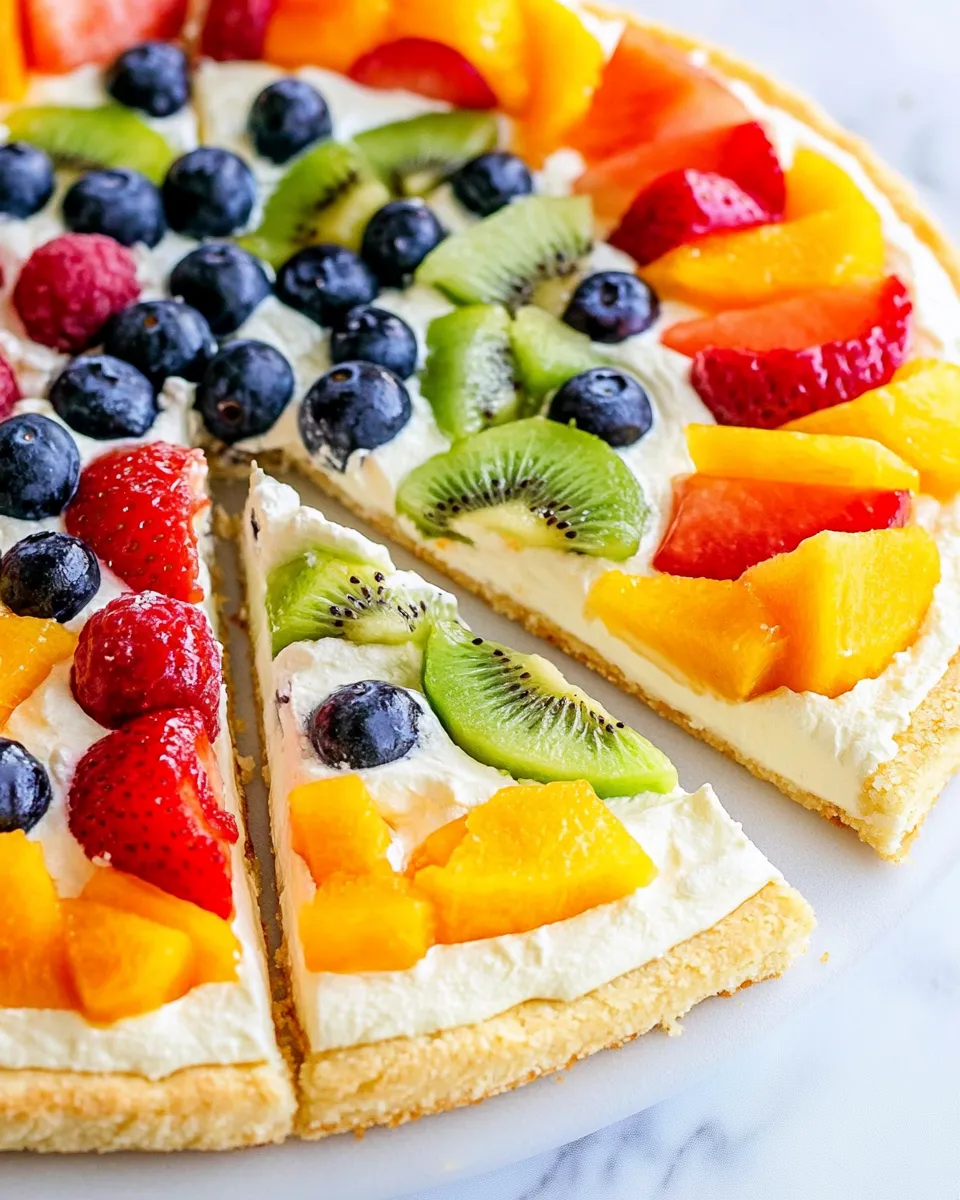 Delicious Mouth-Watering Fruit Pizza shot