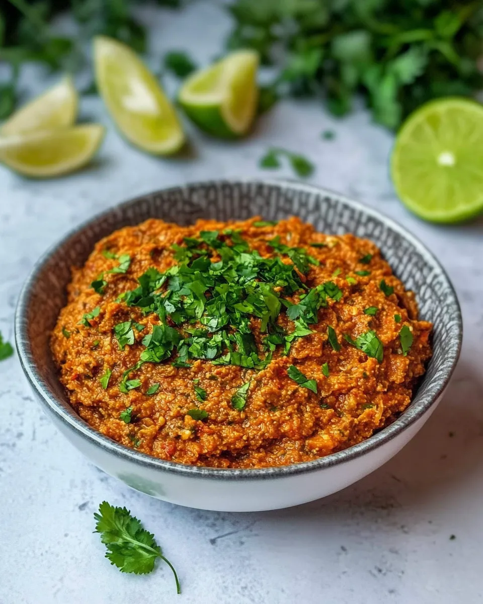 Delicious Muhammara: Middle Eastern Red Pepper Dip shot