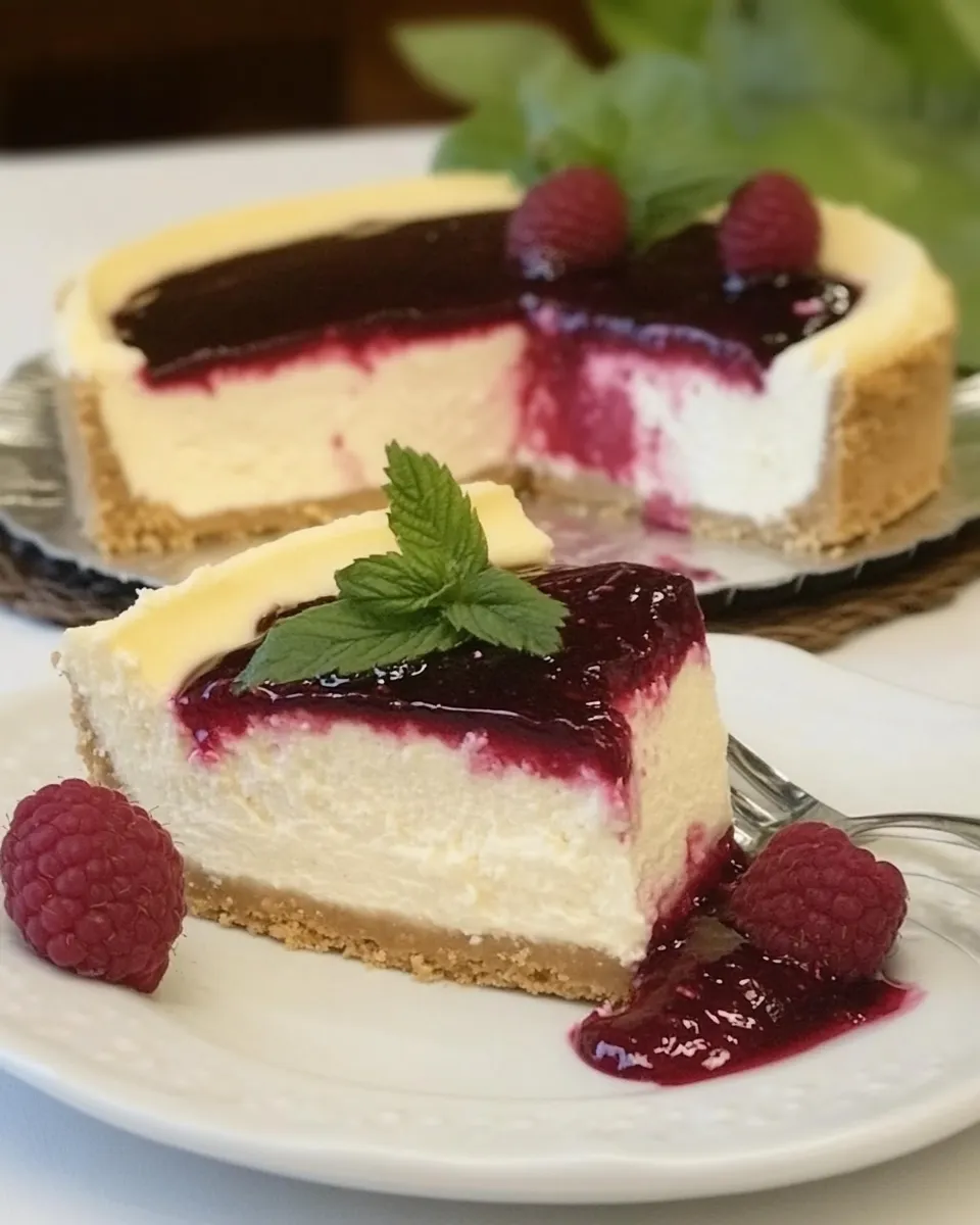 Classic New York Style Raspberry Cheesecake image