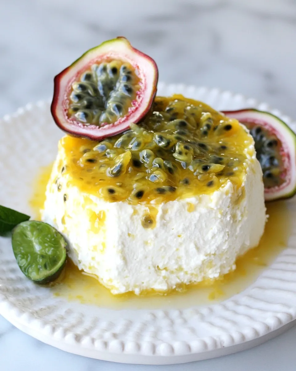 Delicious No Bake Passion Fruit Cheesecake shot