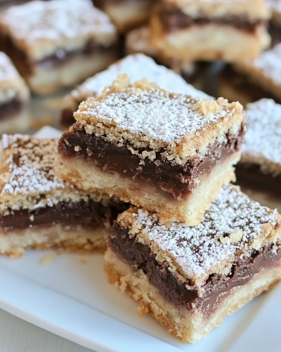 Delicious Nutella Shortbread Bars shot