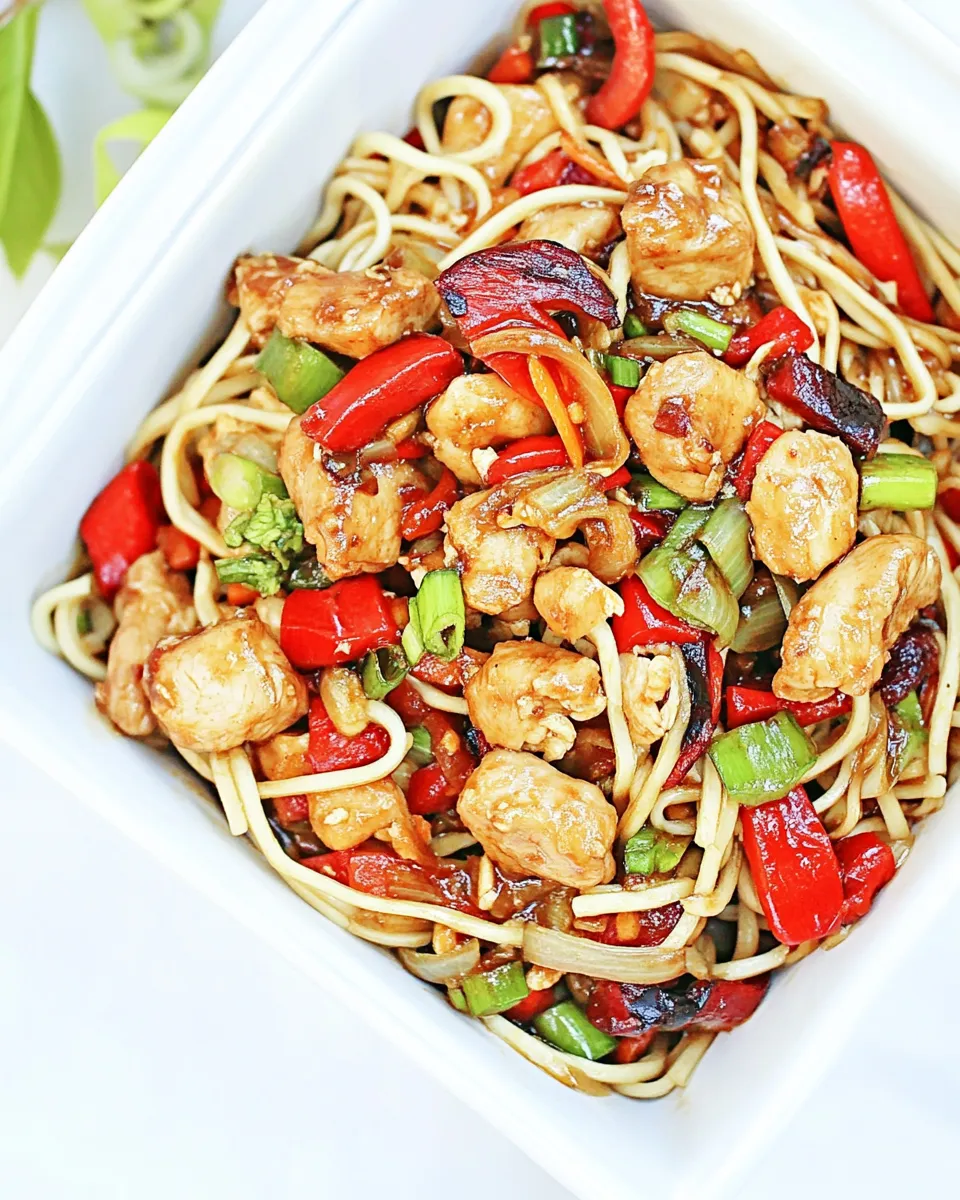 Homemade OLD Kung Pao Chicken Noodle Stir Fry photo