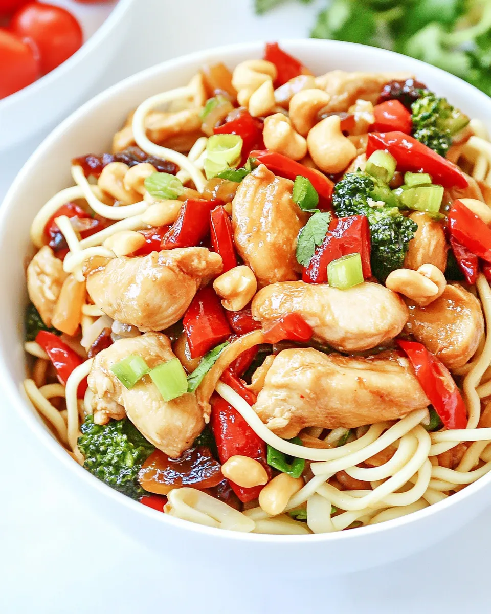 Classic OLD Kung Pao Chicken Noodle Stir Fry image