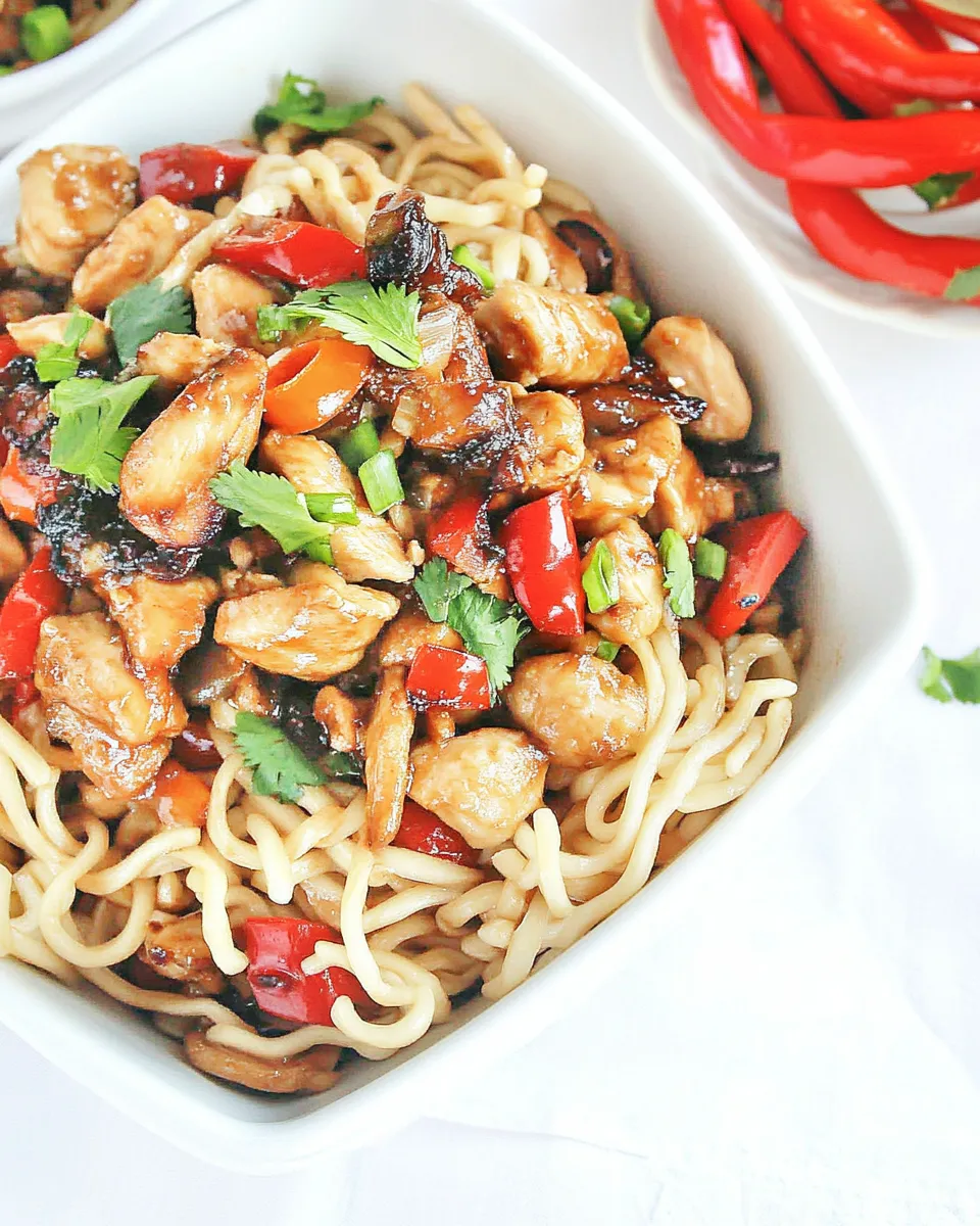 Easy OLD Kung Pao Chicken Noodle Stir Fry picture