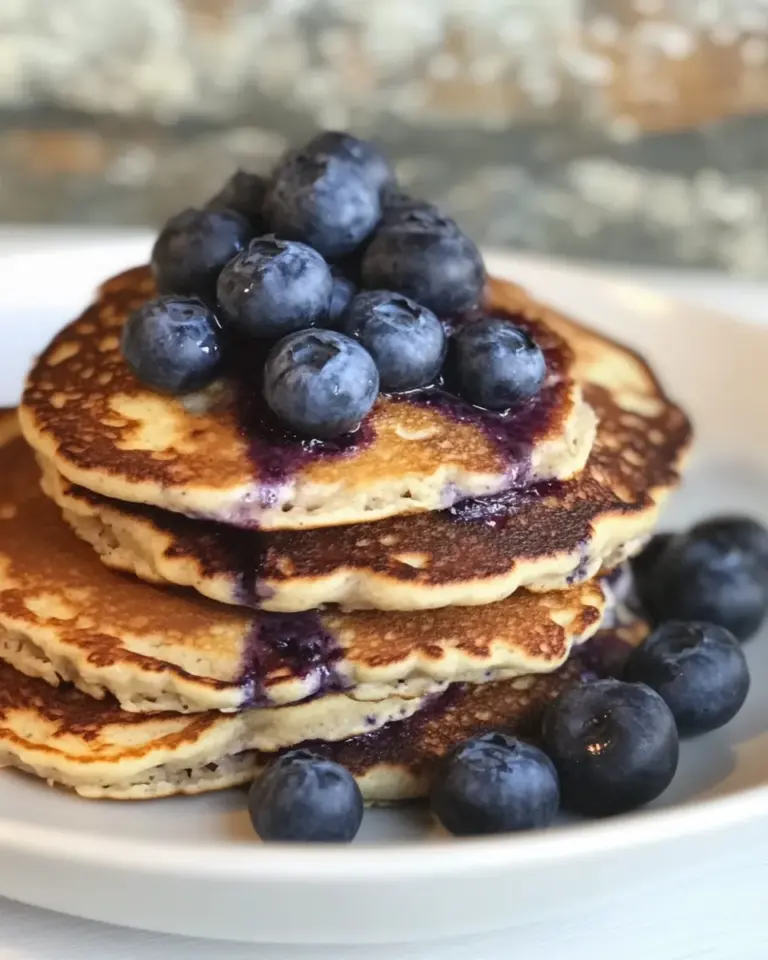 Homemade Oatmeal Blueberry Protein Pancakes photo