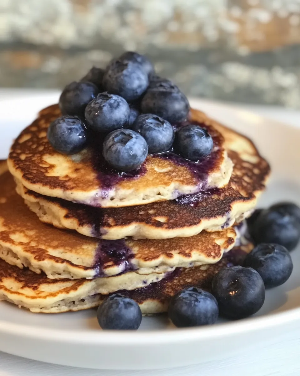 Homemade Oatmeal Blueberry Protein Pancakes photo