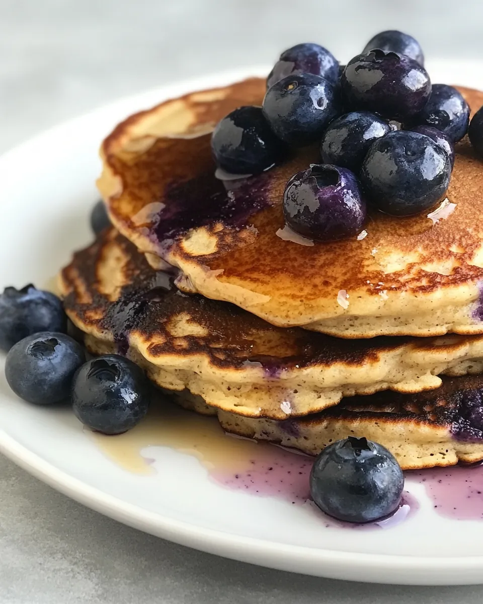 Easy Oatmeal Blueberry Protein Pancakes picture