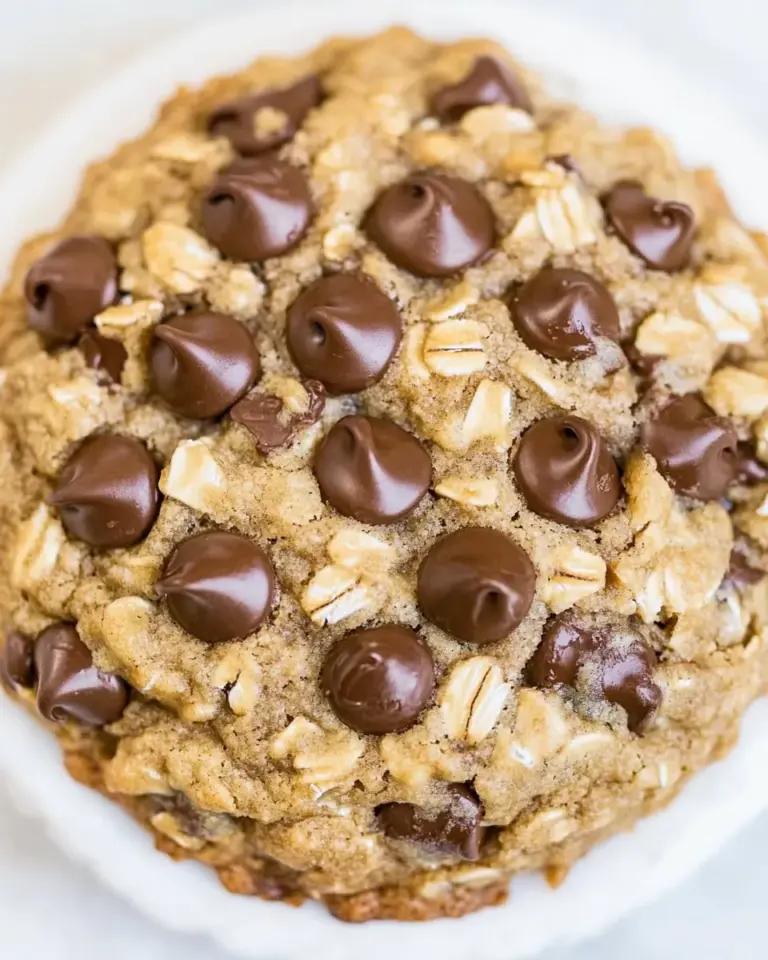Homemade One-Bowl, No-Mixer, Extra-Large Oatmeal Chocolate Chip Cookie photo