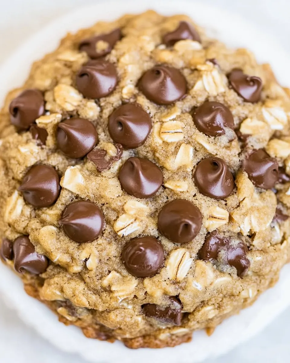Homemade One-Bowl, No-Mixer, Extra-Large Oatmeal Chocolate Chip Cookie photo