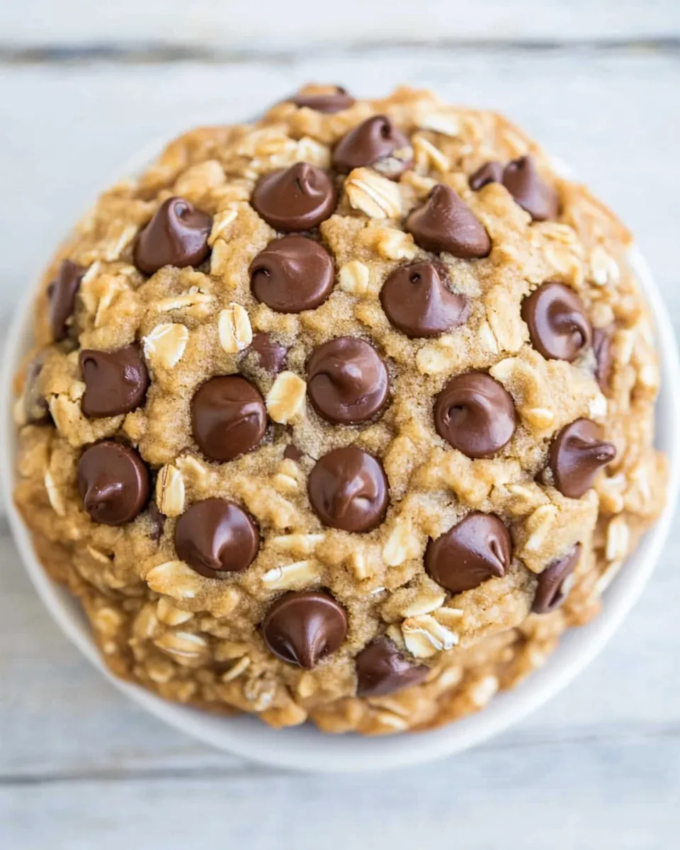 Delicious One-Bowl, No-Mixer, Extra-Large Oatmeal Chocolate Chip Cookie shot