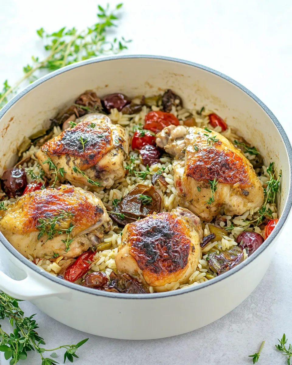 Healthy One-Pot Mediterranean Chicken and Rice image