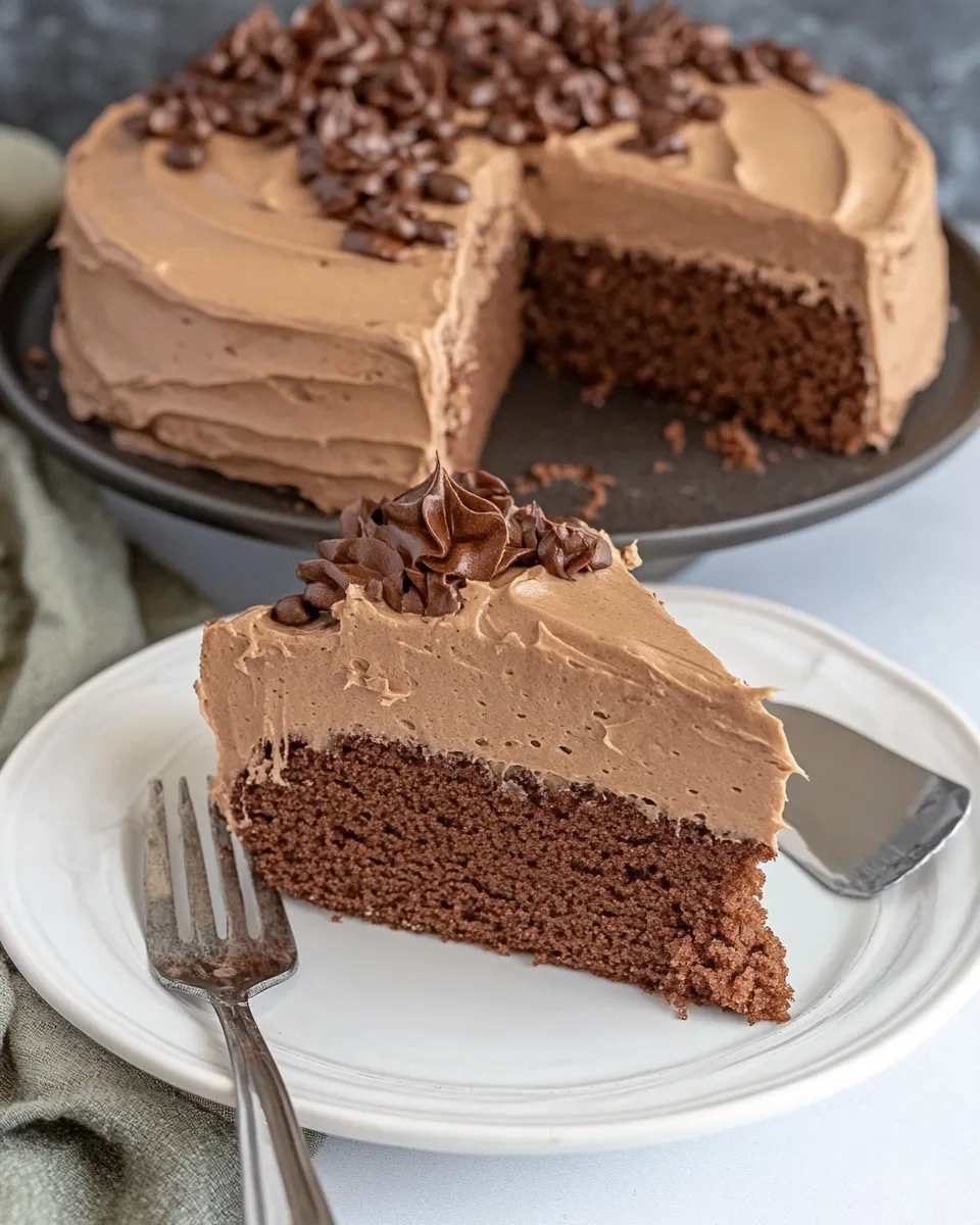 Delicious One Layer Mocha Cake shot