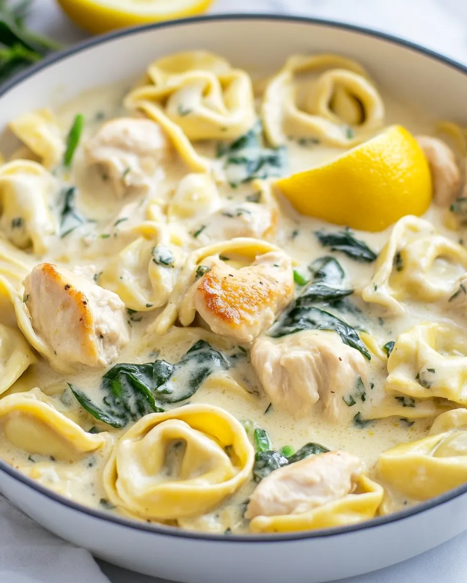 Homemade One Pan Creamy Lemon Chicken Tortellini photo