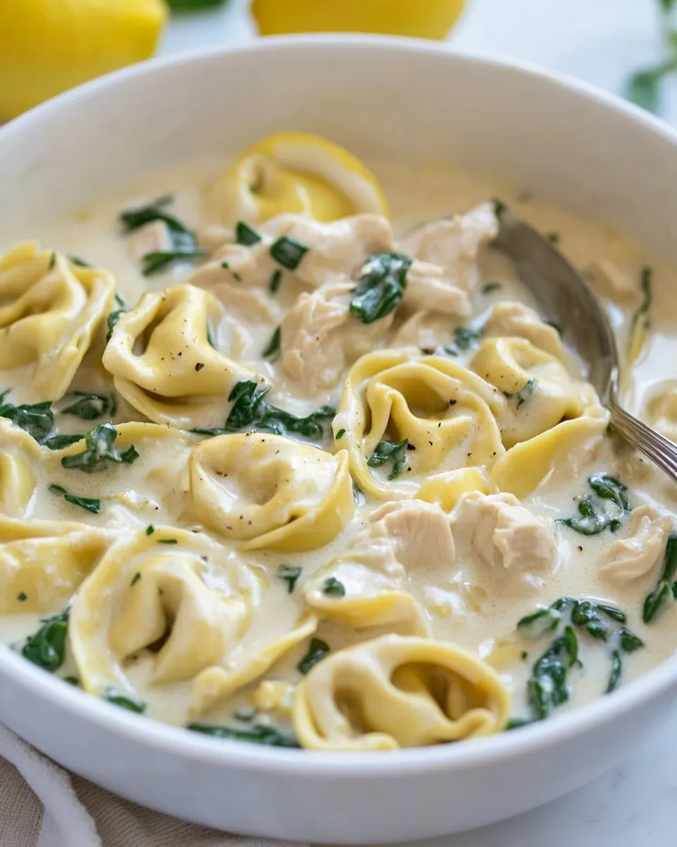 Easy One Pan Creamy Lemon Chicken Tortellini recipe photo
