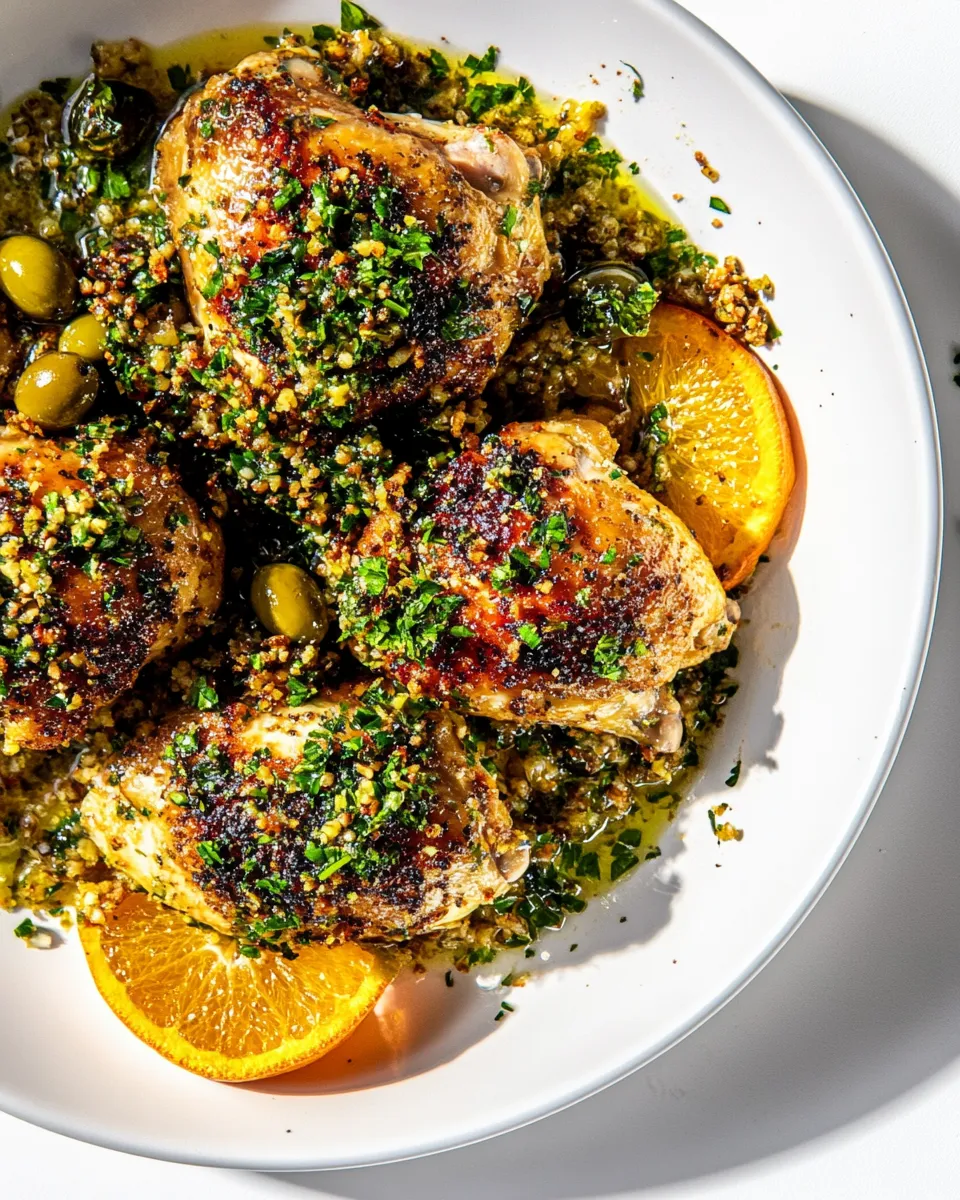 Homemade Orange Chicken with an Olive Gremolata photo