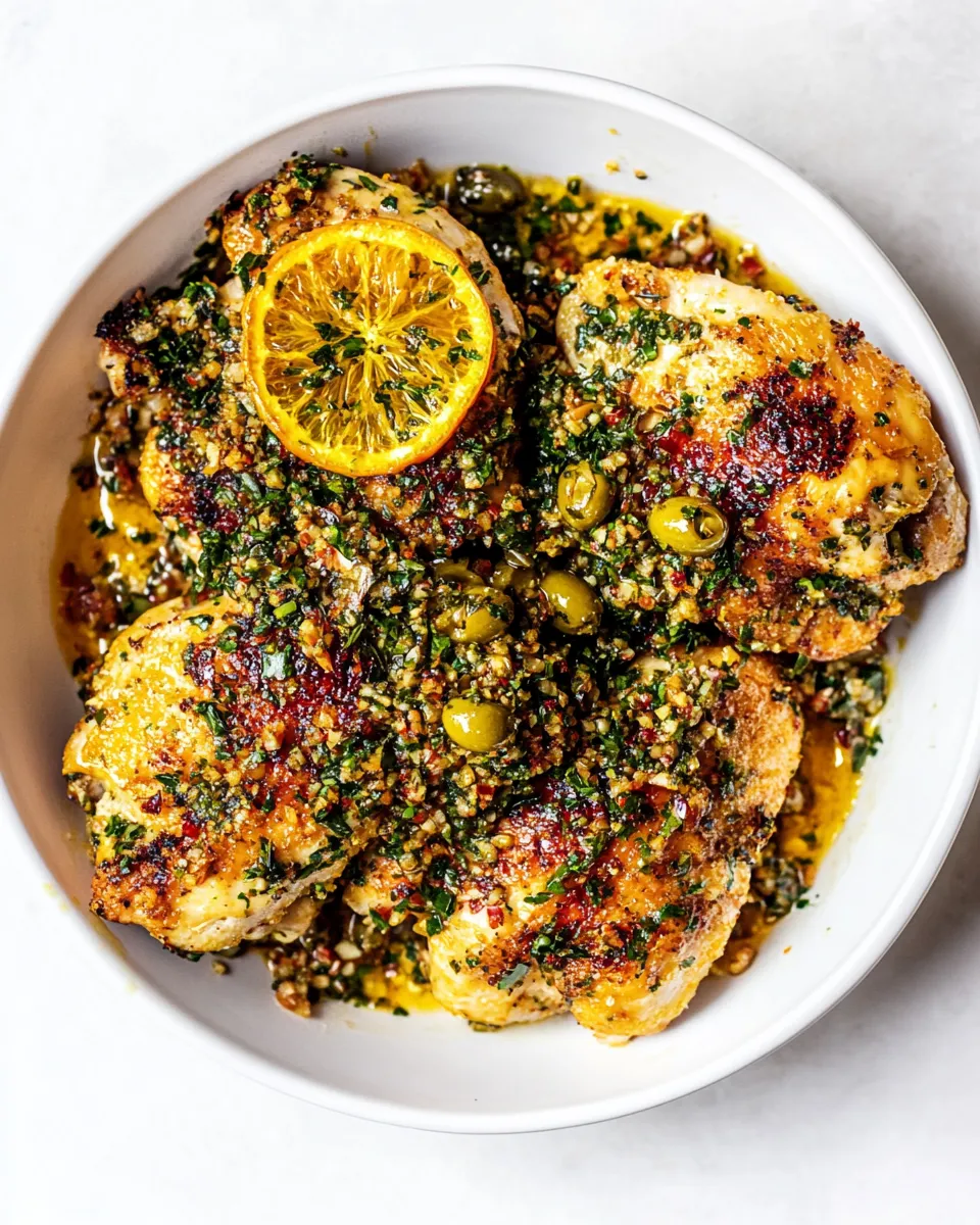 Classic Orange Chicken with an Olive Gremolata image