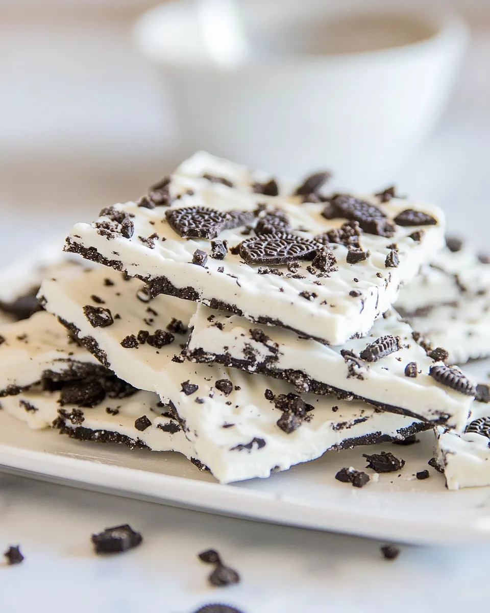 Delicious Oreo Cookie Bark shot