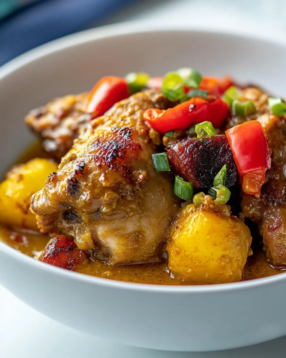 Delicious Original Jamaican Curry Chicken shot