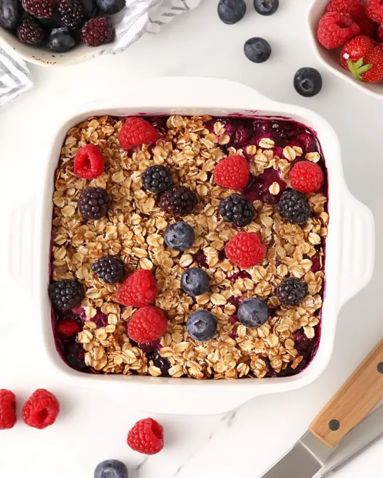 Homemade Overnight Berry Baked Oatmeal photo
