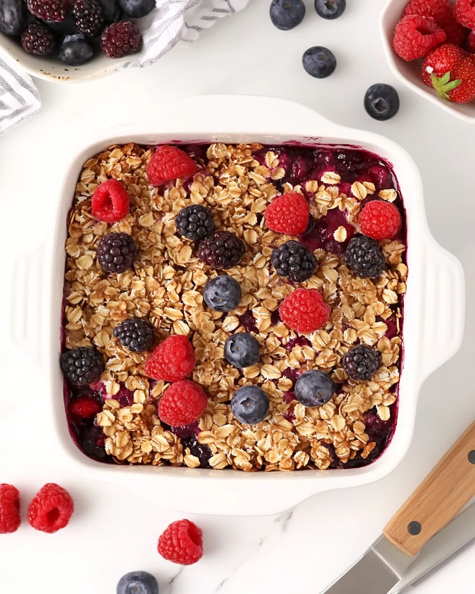 Homemade Overnight Berry Baked Oatmeal photo