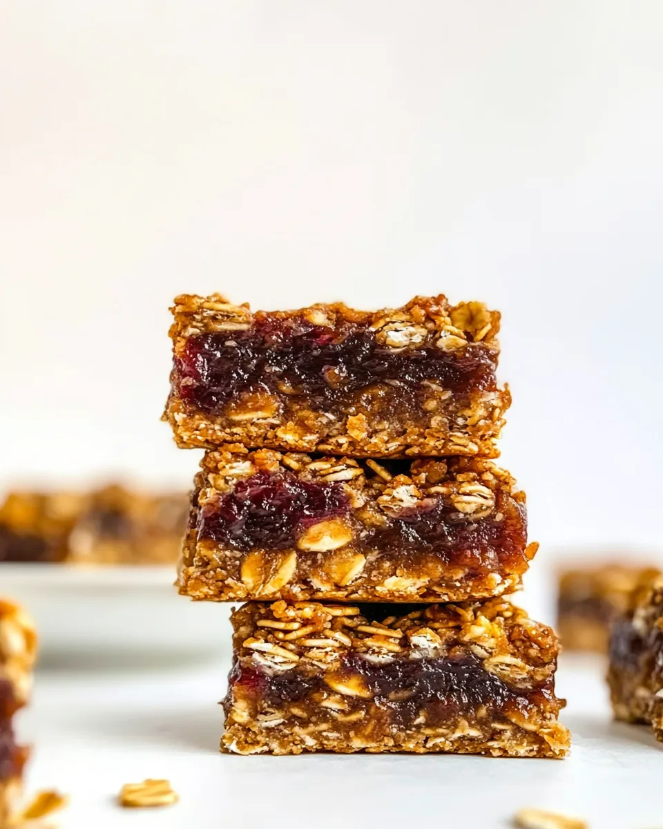 Easy PB &J Healthy, Soft Oatmeal Breakfast Bars picture