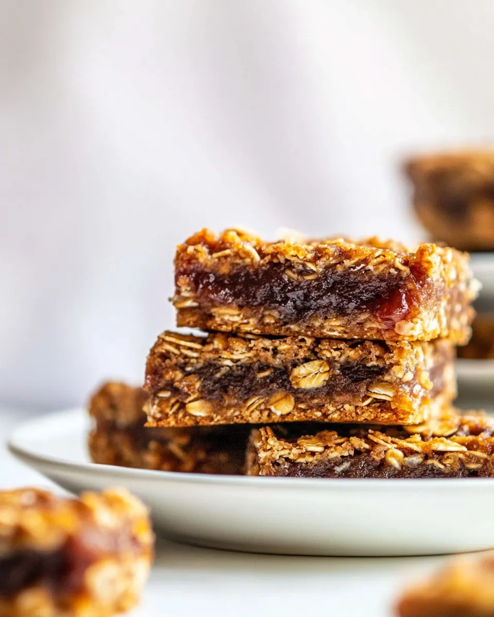 Delicious PB &J Healthy, Soft Oatmeal Breakfast Bars shot