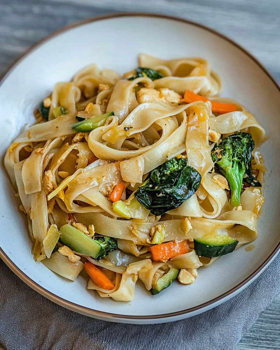 Delicious Pad See Ew (Thai Stir Fry Noodles) shot