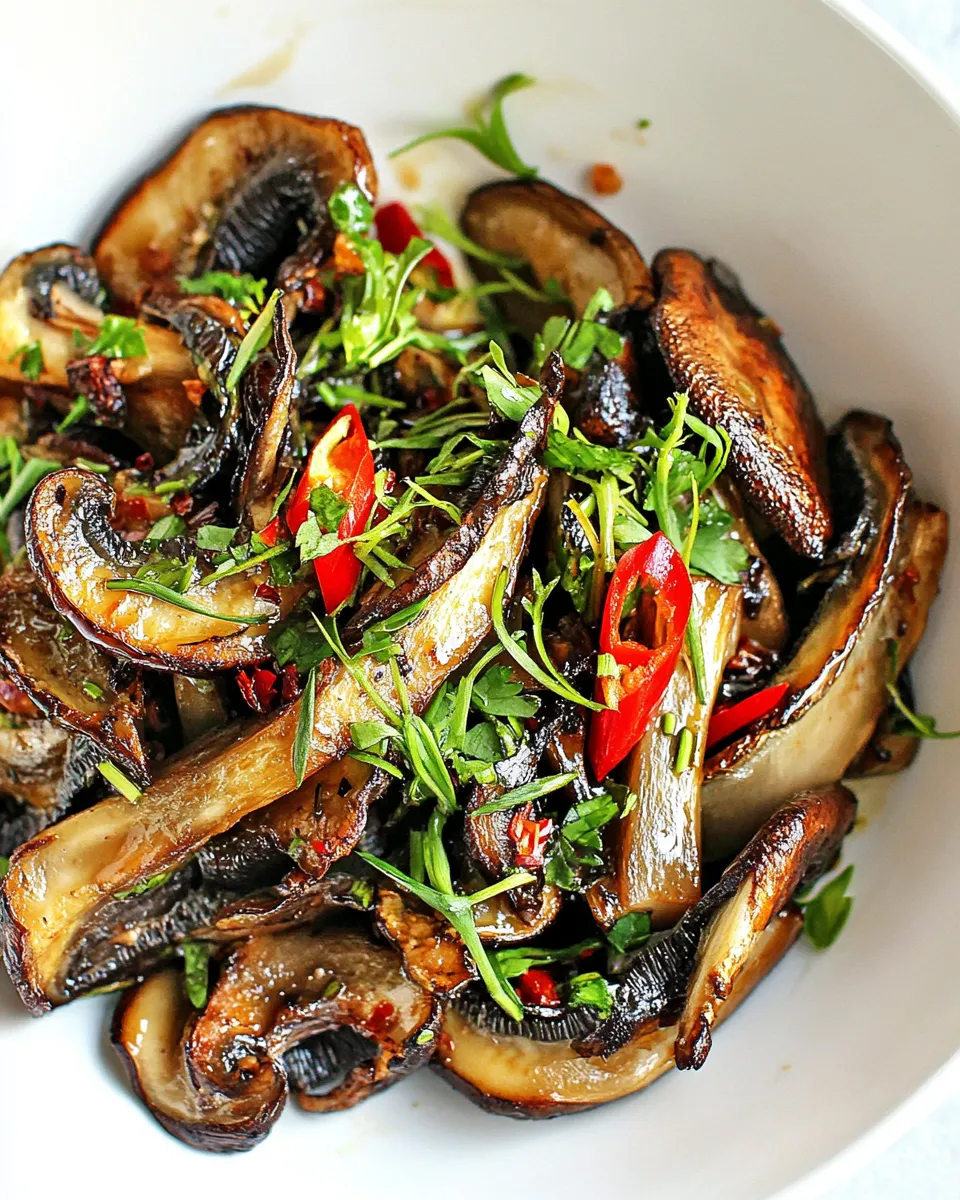 Homemade Pan-fried Green Herb Oyster Mushroom recipe photo