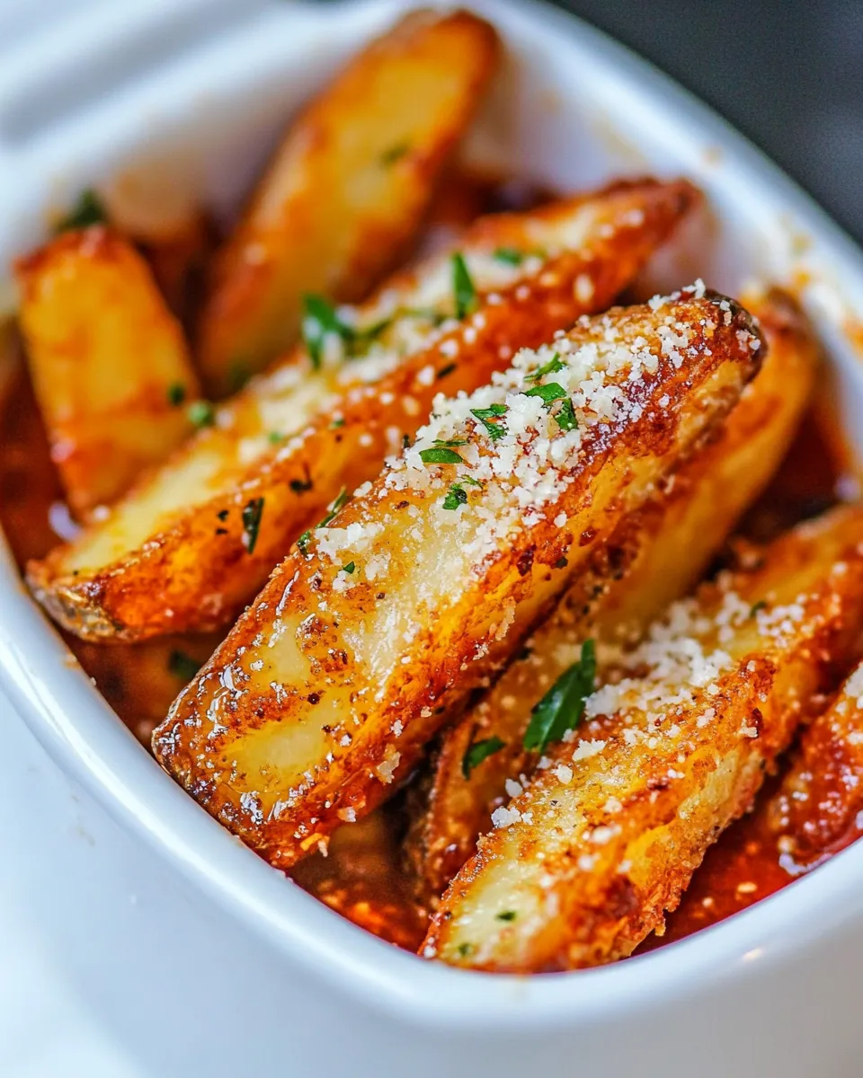 Delicious Parmesan Fingerling Fries shot