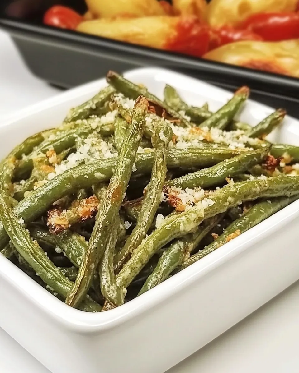 Delicious Parmesan Roasted Green Beans shot