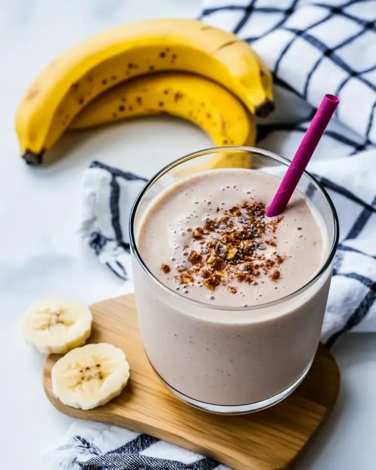 Homemade Peanut Butter Banana Protein Smoothie photo