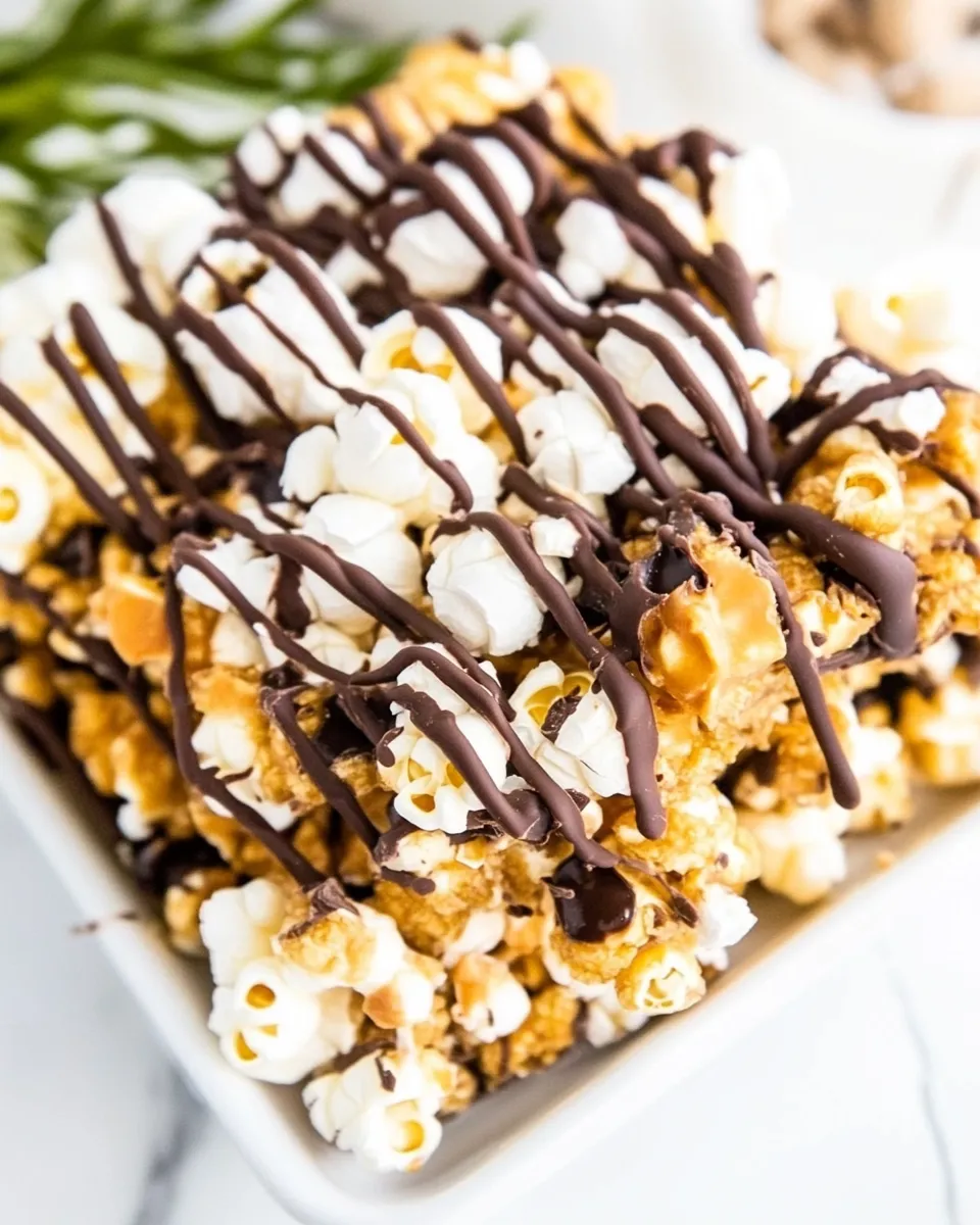 Easy Peanut Butter Chocolate Popcorn Bark recipe photo