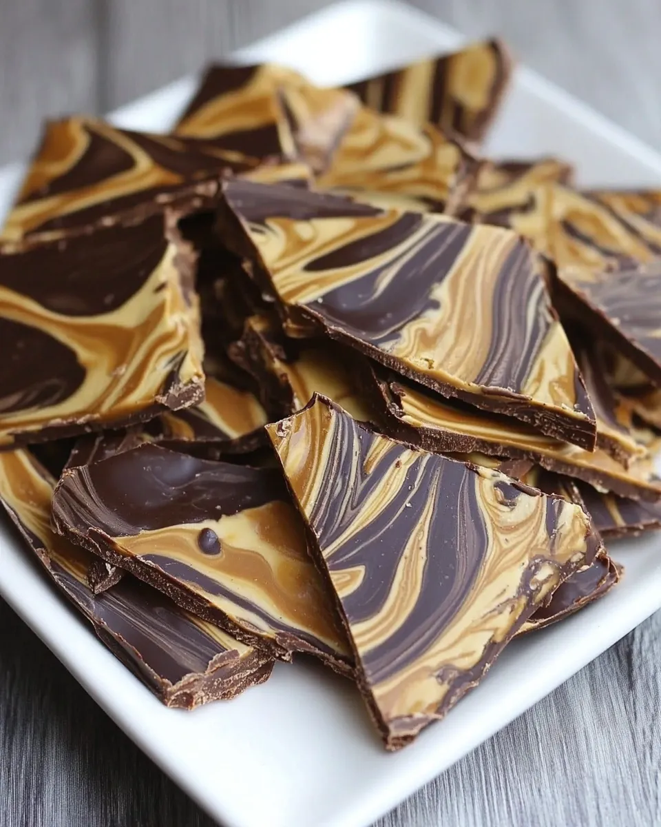 Homemade Peanut Butter Chocolate Swirl Bark photo