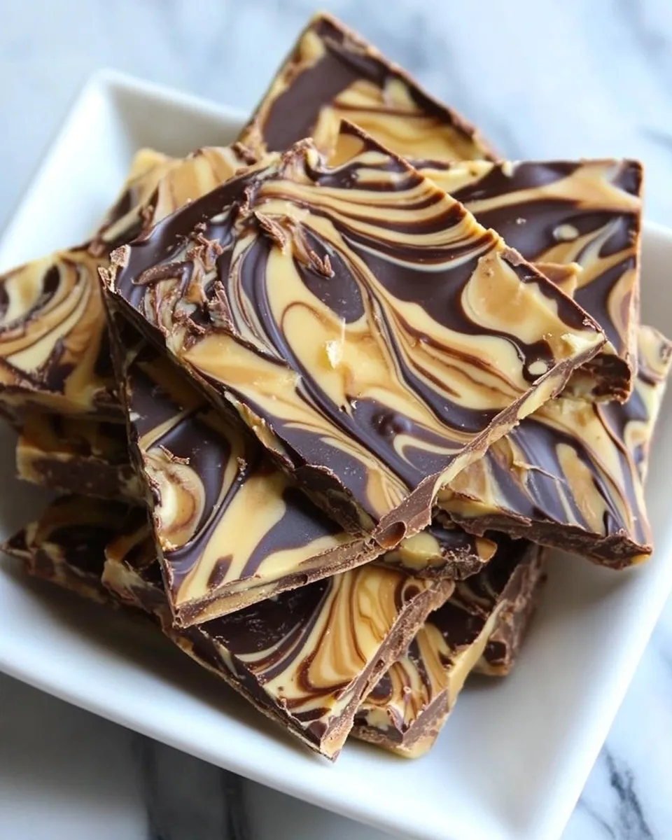 Classic Peanut Butter Chocolate Swirl Bark image