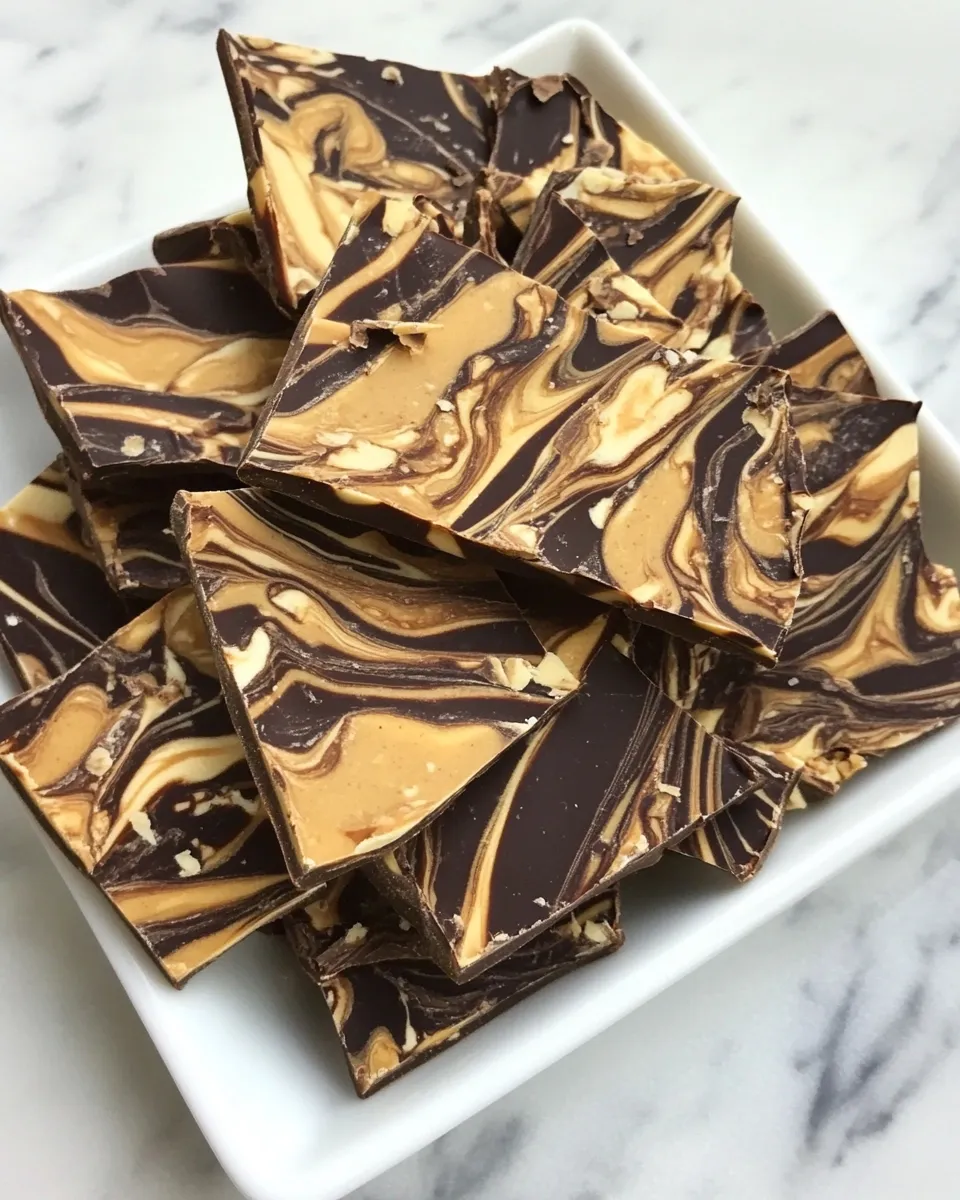 Easy Peanut Butter Chocolate Swirl Bark picture