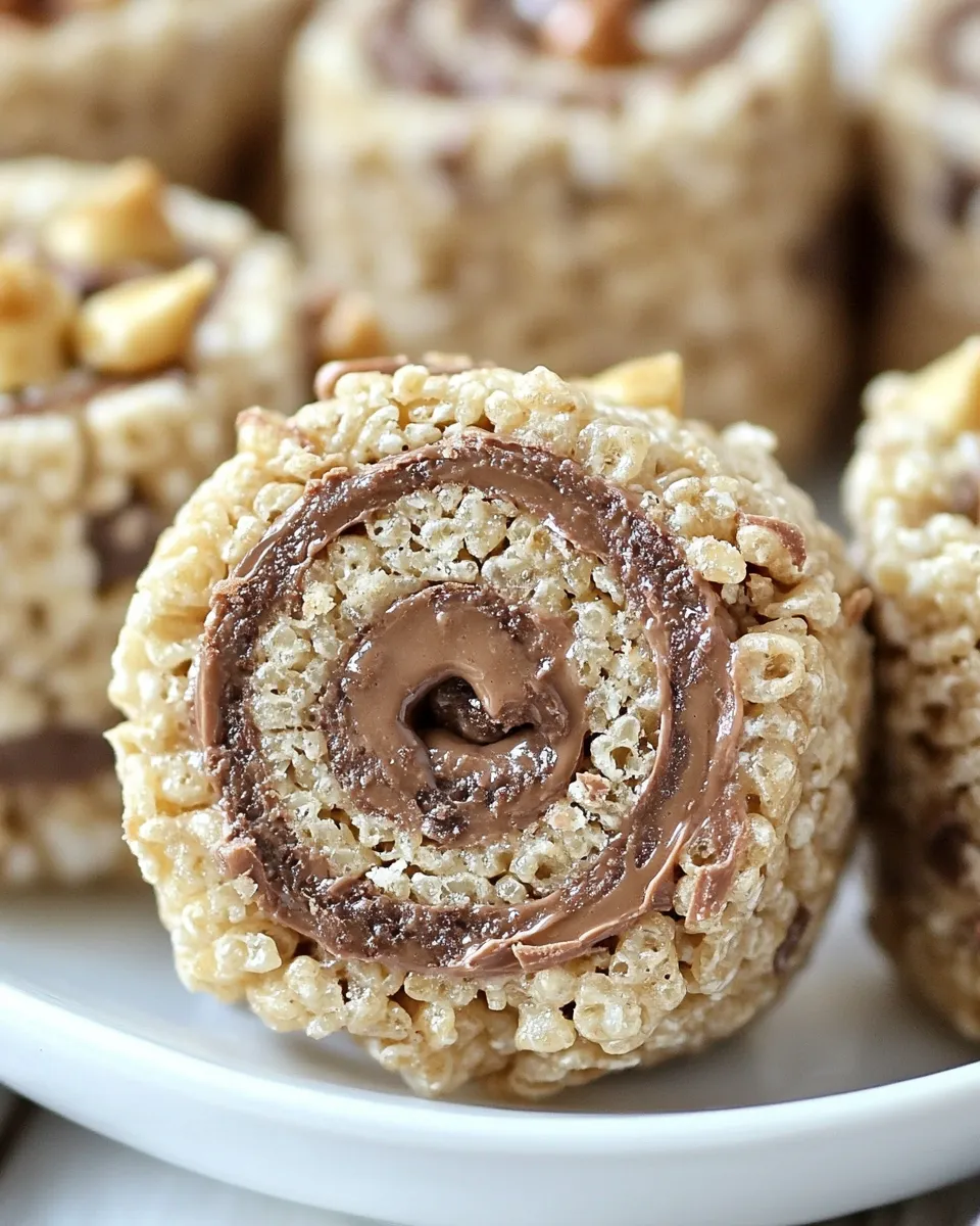 Delicious Peanut Butter Cup Rice Krispie Treats Pinwheels photo