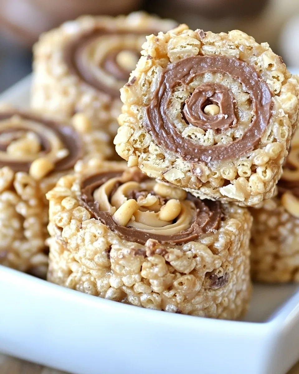 Easy Peanut Butter Cup Rice Krispie Treats Pinwheels picture