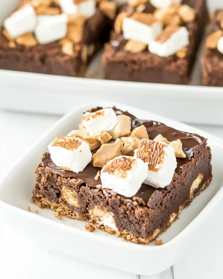 Homemade Peanut Butter Smores No Bake Brownies photo