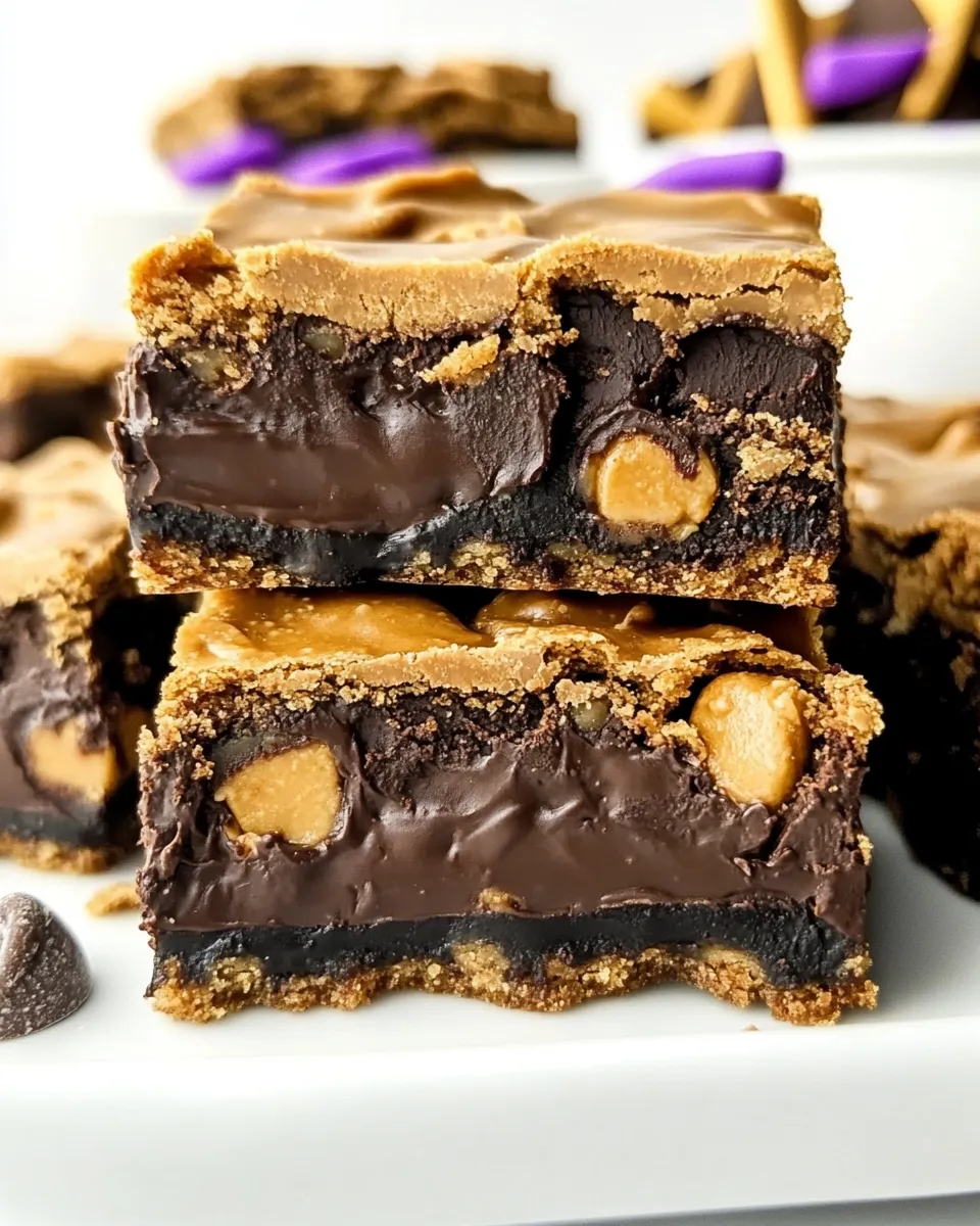 Easy Peanut Butter Stuffed Chocolate Cookie Bars picture