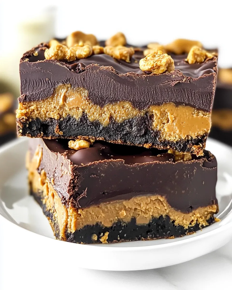 Delicious Peanut Butter Stuffed Chocolate Cookie Bars shot