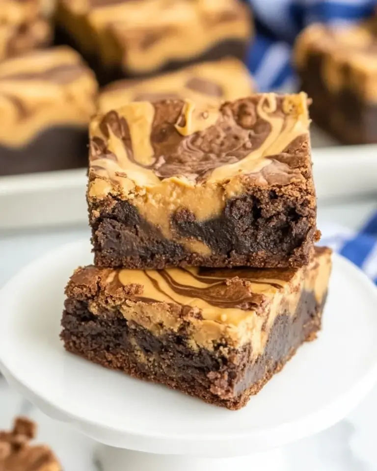 Homemade Peanut Butter Swirl Brownies photo
