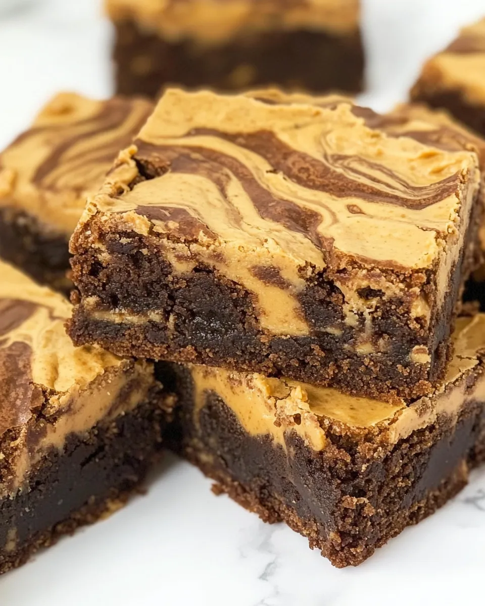 Classic Peanut Butter Swirl Brownies image