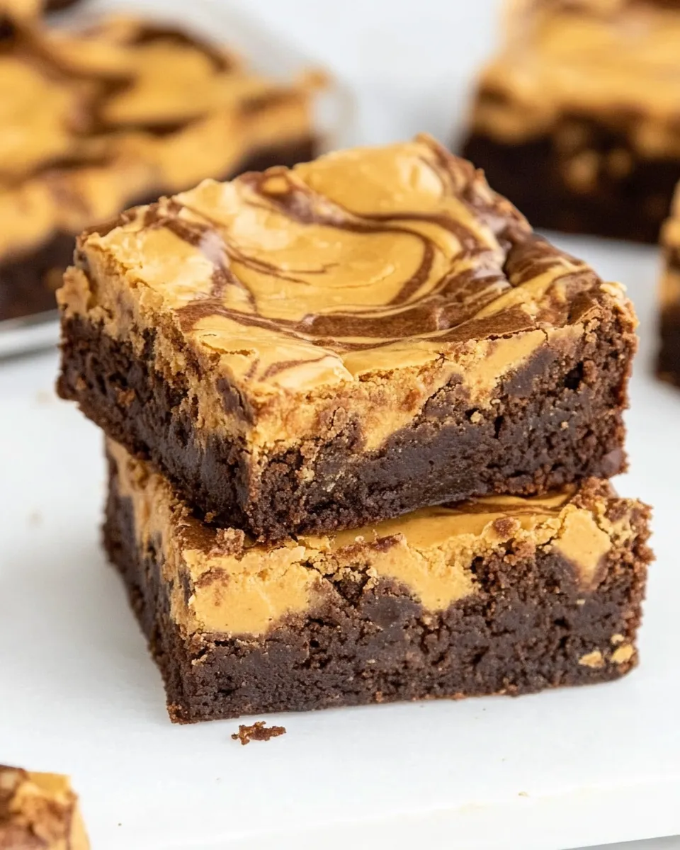 Easy Peanut Butter Swirl Brownies picture