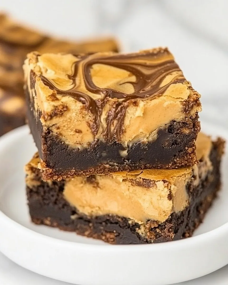 Delicious Peanut Butter Swirl Brownies shot
