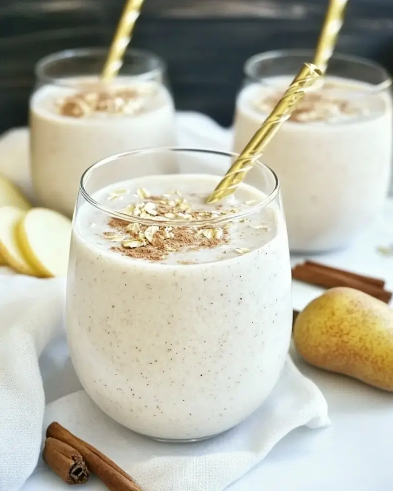 Homemade Pear Ginger Cinnamon Oat Smoothie image