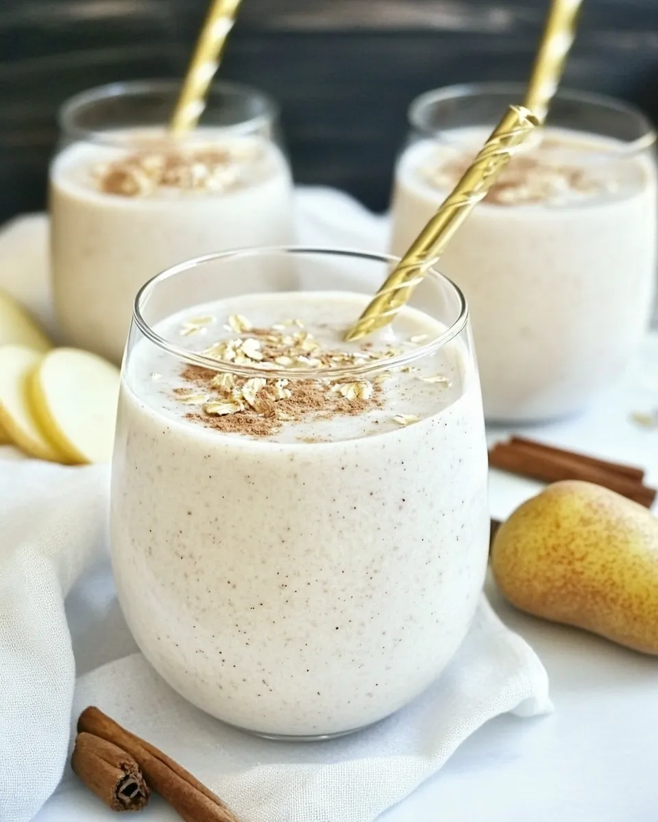 Homemade Pear Ginger Cinnamon Oat Smoothie image