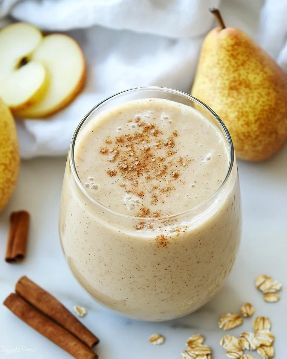 Easy Pear Ginger Cinnamon Oat Smoothie picture