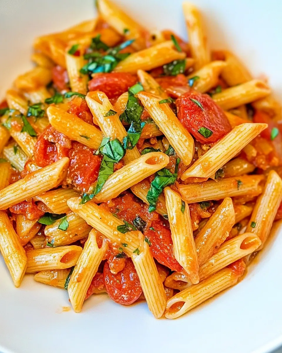 Delicious Penne alla Arrabbiata food shot