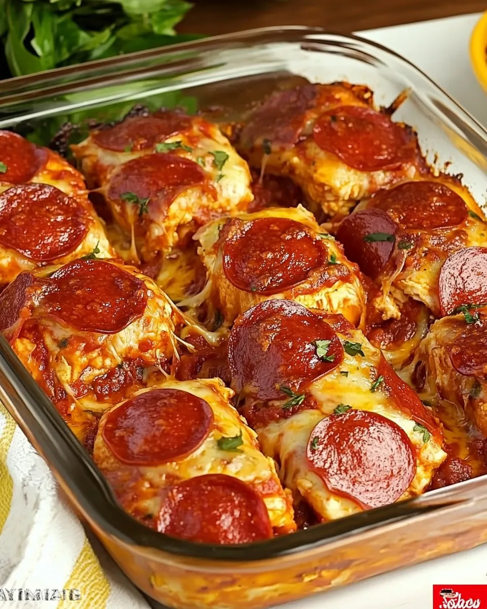 Delicious Pepperoni Pizza Chicken Bake photo
