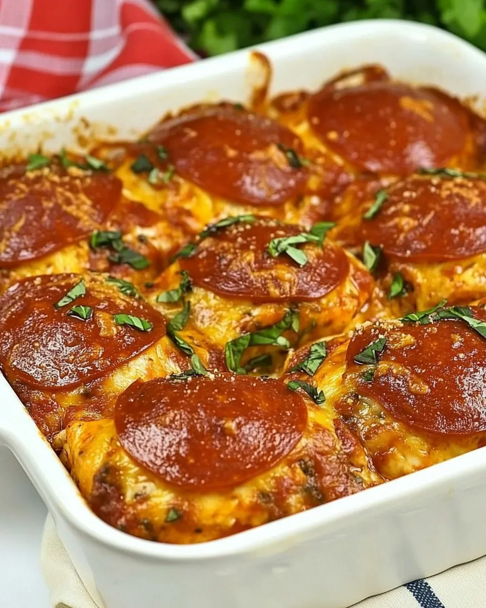 Homemade Pepperoni Pizza Chicken Bake recipe photo